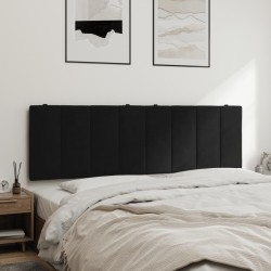 Coussin de tête de lit noir 160 cm velours 