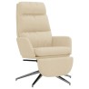 Chaise de relaxation avec repose-pied Crème Tissu 