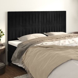 Têtes de lit 4 pcs Noir 90x5x78/88 cm Velours 