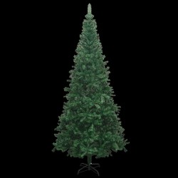 Arbre de Noël artificiel pré-éclairé et boules L 240 cm vert 