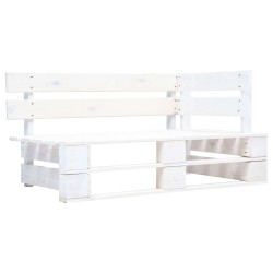 Canapé d'angle palette de jardin Bois de pin imprégné de blanc 