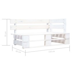 Canapé d'angle palette de jardin Bois de pin imprégné de blanc 