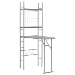 Ensemble à dîner pliant 3 pcs et étagère de rangement MDF acier 