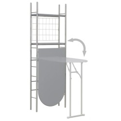Ensemble à dîner pliant 3 pcs et étagère de rangement MDF acier 
