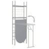 Ensemble à dîner pliant 3 pcs et étagère de rangement MDF acier 
