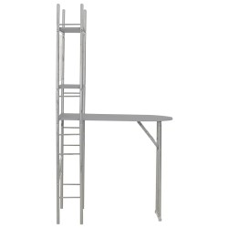 Ensemble à dîner pliant 3 pcs et étagère de rangement MDF acier 