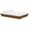 Cadre de lit sans matelas marron miel bois massif 
