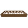 Cadre de lit sans matelas marron miel bois massif 
