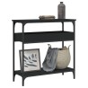 Table console avec étagère noir 75x29x75 cm bois d'ingénierie 