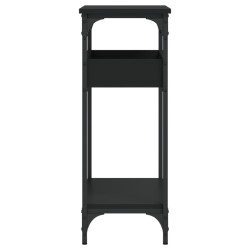 Table console avec étagère noir 75x29x75 cm bois d'ingénierie 