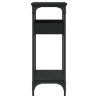 Table console avec étagère noir 75x29x75 cm bois d'ingénierie 
