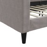 Lit de repos taupe 100x200 cm tissu 