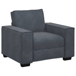 Fauteuil gris foncé 60 cm velours 