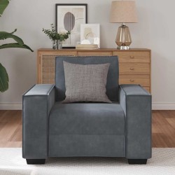 Fauteuil gris foncé 60 cm velours 
