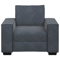 Fauteuil gris foncé 60 cm velours 