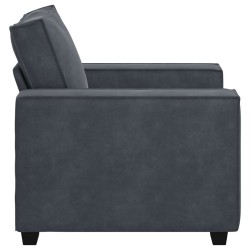 Fauteuil gris foncé 60 cm velours 