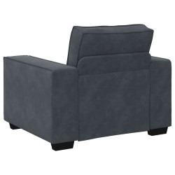 Fauteuil gris foncé 60 cm velours 