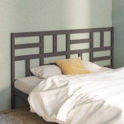 Tête de lit Gris 206x4x104 cm Bois massif de pin 