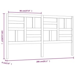 Tête de lit Gris 206x4x104 cm Bois massif de pin 