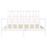 Cadre de lit sans matelas blanc bois de pin massif 