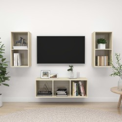 Ensemble de meubles TV 3 pcs Chêne sonoma Bois d'ingénierie 