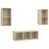 Ensemble de meubles TV 3 pcs Chêne sonoma Bois d'ingénierie 