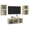 Ensemble de meubles TV 3 pcs Chêne sonoma Bois d'ingénierie 