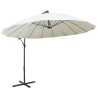 Parasol suspendu avec poteau en aluminium Blanc 3 m 