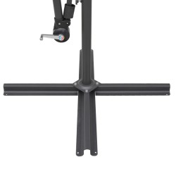 Parasol suspendu avec poteau en aluminium Blanc 3 m 