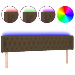 Tête de lit à LED Marron foncé 203x16x78/88 cm Tissu 