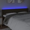 Tête de lit à LED Marron foncé 203x16x78/88 cm Tissu 