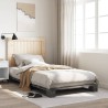 Cadre de lit sans matelas gris 100x200 cm bois massif de pin 