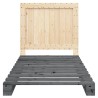 Cadre de lit sans matelas gris 100x200 cm bois massif de pin 