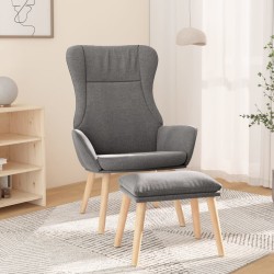 Chaise de relaxation avec repose-pied Gris clair Tissu 