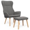 Chaise de relaxation avec repose-pied Gris clair Tissu 