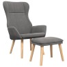 Chaise de relaxation avec repose-pied Gris clair Tissu 