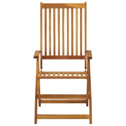 Chaises inclinables de jardin lot de 2 et coussins Bois acacia 