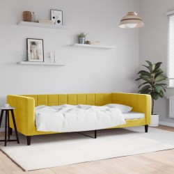 Lit de repos sans matelas jaune 100x200 cm velours 