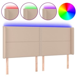Tête de lit à LED Cappuccino 203x16x118/128 cm Similicuir 