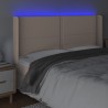 Tête de lit à LED Cappuccino 203x16x118/128 cm Similicuir 