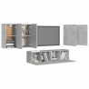 Ensemble de meuble TV 6 pcs Gris béton Bois d'ingénierie 