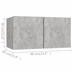 Ensemble de meuble TV 6 pcs Gris béton Bois d'ingénierie 