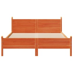 Cadre de lit sans matelas cire marron 120x190cm bois pin massif 