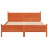 Cadre de lit sans matelas cire marron 120x190cm bois pin massif 
