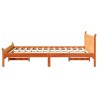Cadre de lit sans matelas cire marron 120x190cm bois pin massif 
