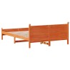 Cadre de lit sans matelas cire marron 120x190cm bois pin massif 