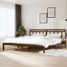 Cadre de lit sans matelas marron miel bois massif 200x200 cm 
