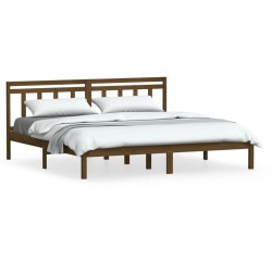 Cadre de lit sans matelas marron miel bois massif 200x200 cm 