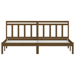 Cadre de lit sans matelas marron miel bois massif 200x200 cm 