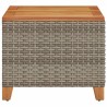 Table de jardin gris 45x45x37 cm résine tressée et bois acacia 